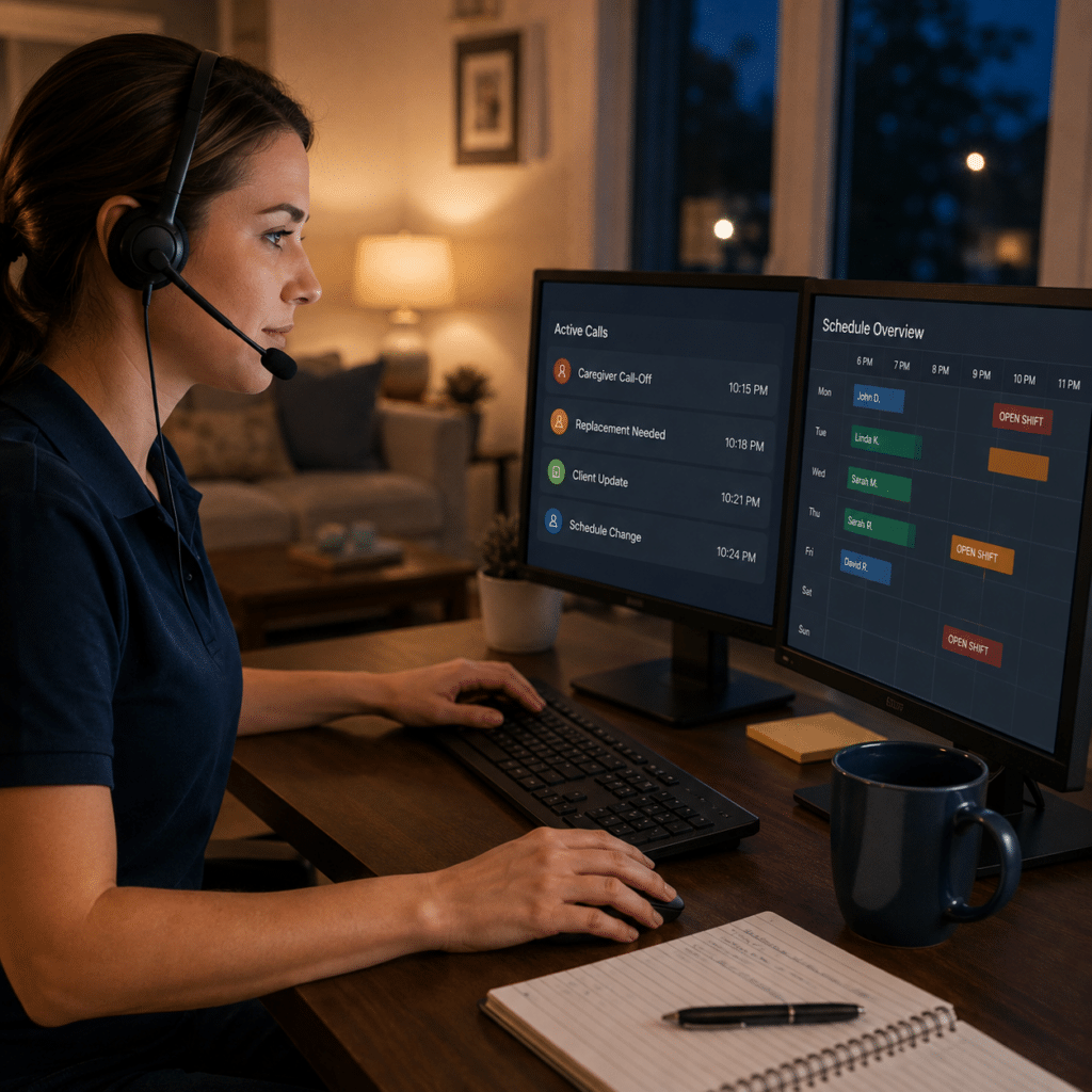 After-Hours Home Care Scheduling & Caregiver Call-Off Support | 24/7 Coastal Contact